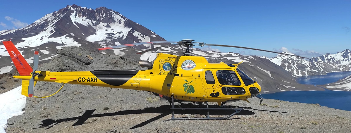 Helicptero de Ecocopter AS 350 B3/H125 en los Alpes Chilenos. Foto: Ecocopter